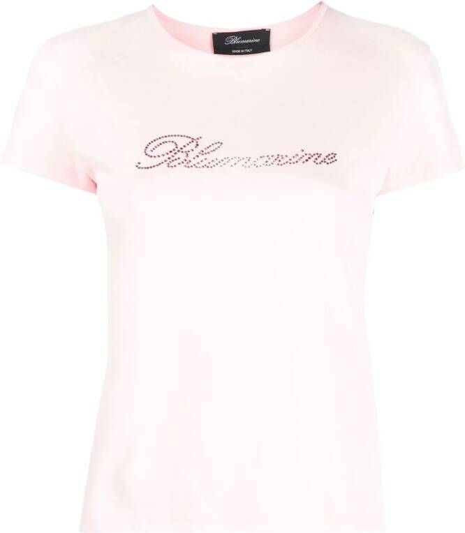 Blumarine T-shirt met logo Roze