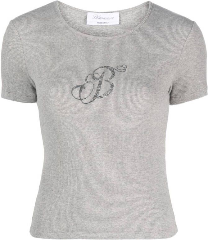 Blumarine T-shirt met logoprint Grijs