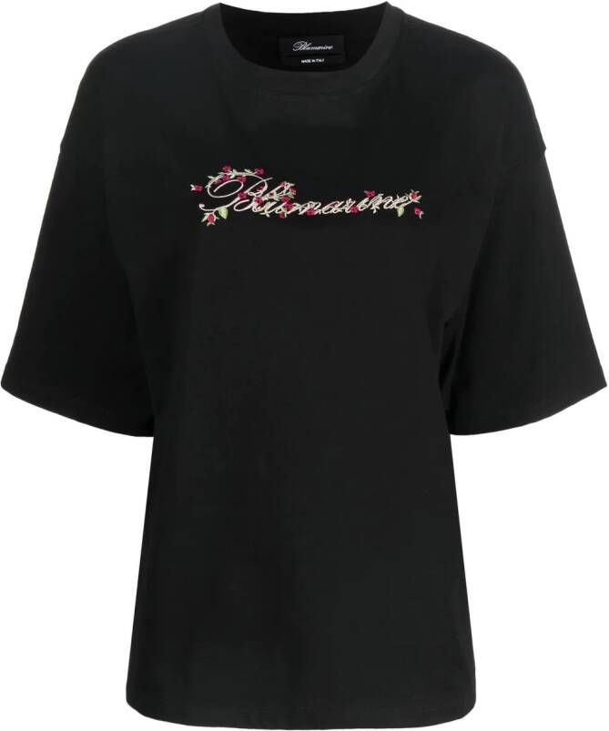 Blumarine T-shirt met logoprint Zwart