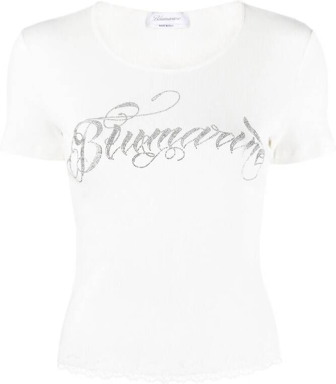 Blumarine T-shirt verfraaid met logo Wit