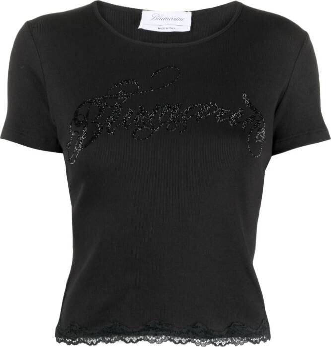 Blumarine T-shirt verfraaid met logo Zwart