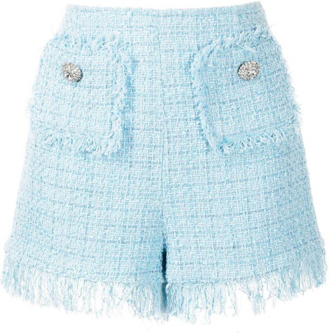 Blumarine Tweed shorts Blauw