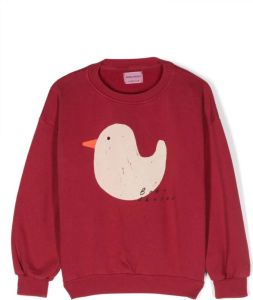Bobo Choses logo-print organic cotton sweatshirt Rood