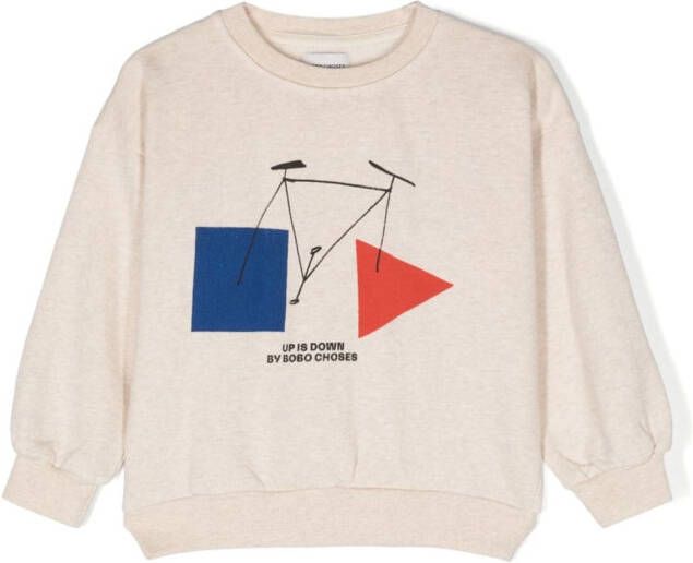 Bobo Choses Sweater met grafische print Beige