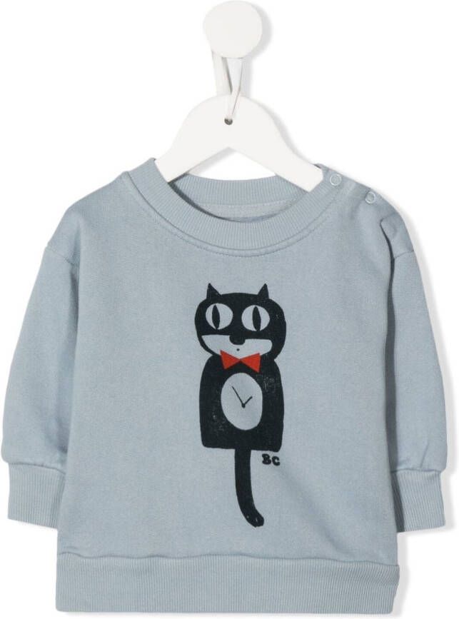 Bobo Choses sweater met kattenprint Blauw