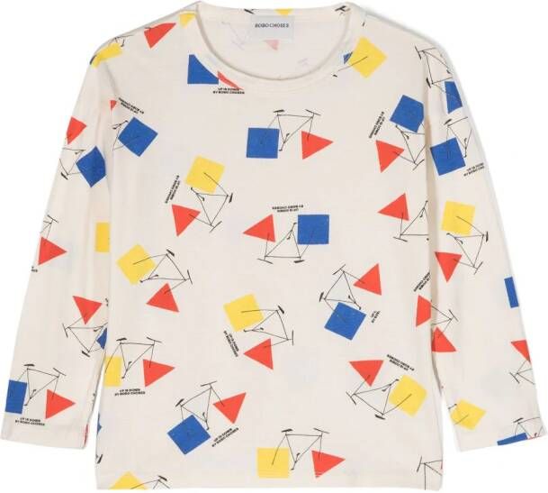 Bobo Choses T-shirt met geometrische print Beige