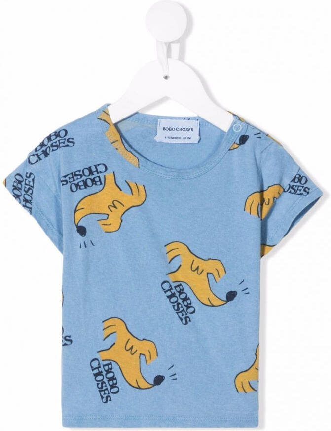 Bobo Choses T-shirt met logoprint Blauw