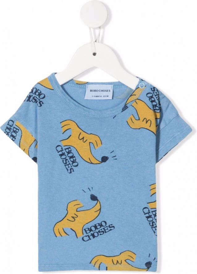 Bobo Choses T-shirt met logoprint Blauw