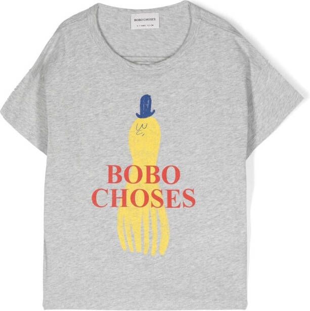 Bobo Choses T-shirt met logoprint Grijs