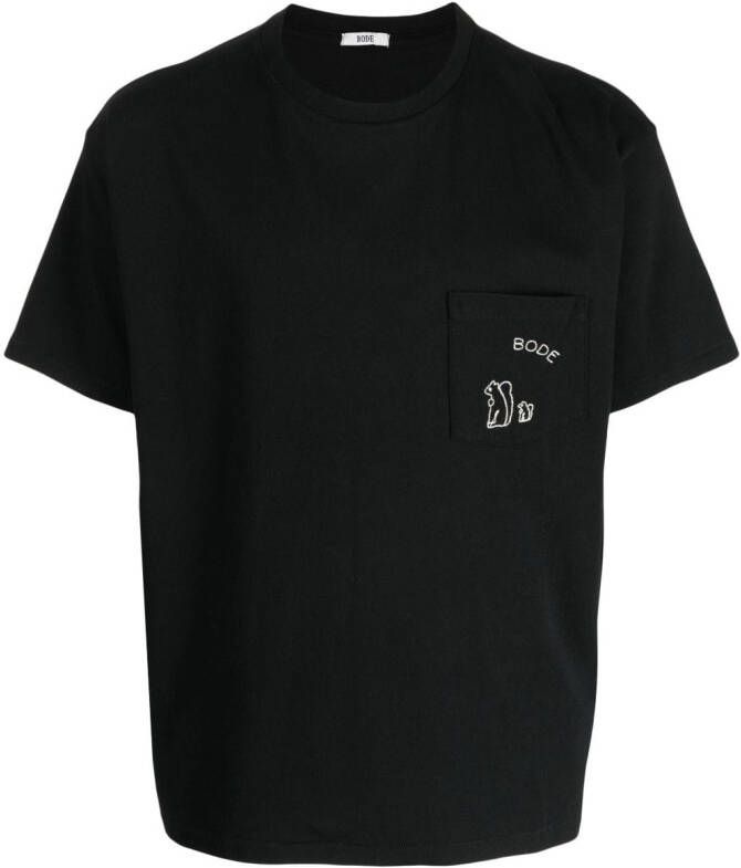 BODE T-shirt met decoratieve stiksels Zwart