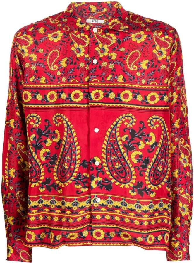 BODE Overhemd met paisley-print Rood