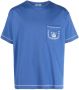 BODE T-shirt met kruisstiksel Blauw - Thumbnail 1