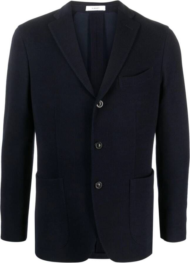 Boglioli Blazer met enkele rij knopen Blauw