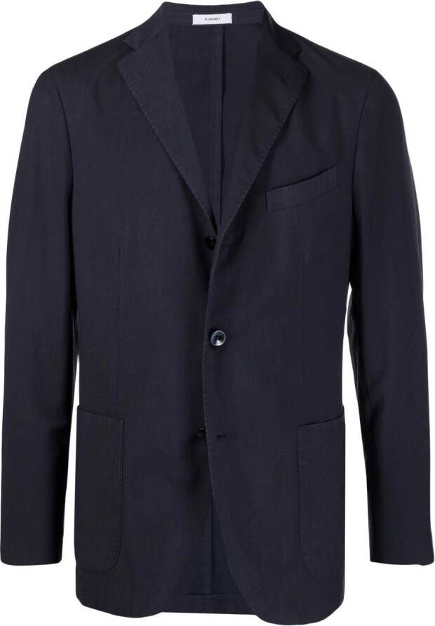 Boglioli Blazer met enkele rij knopen Blauw