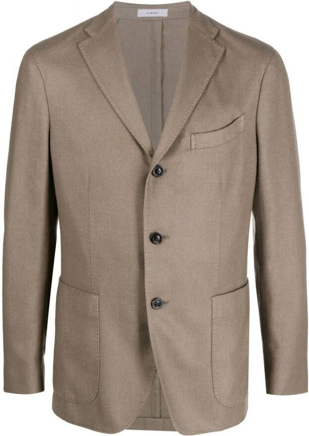 Boglioli Blazer met enkele rij knopen Bruin