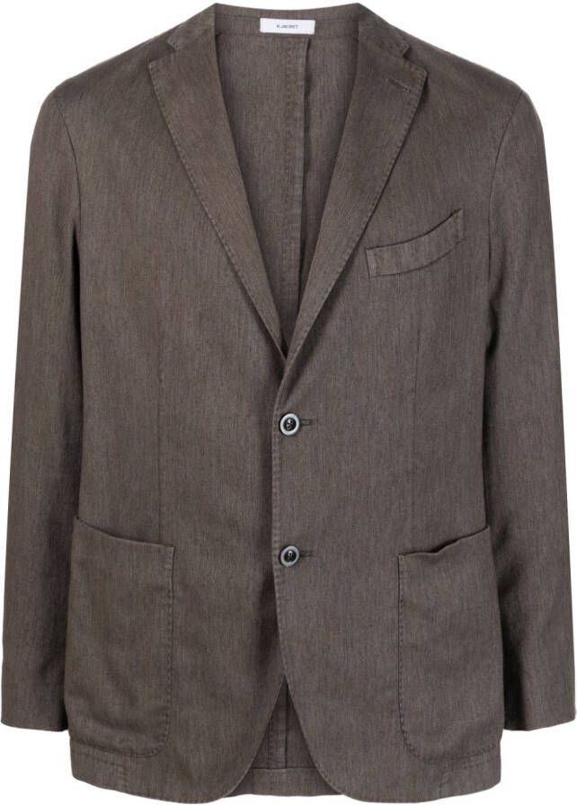 Boglioli Blazer met enkele rij knopen Bruin