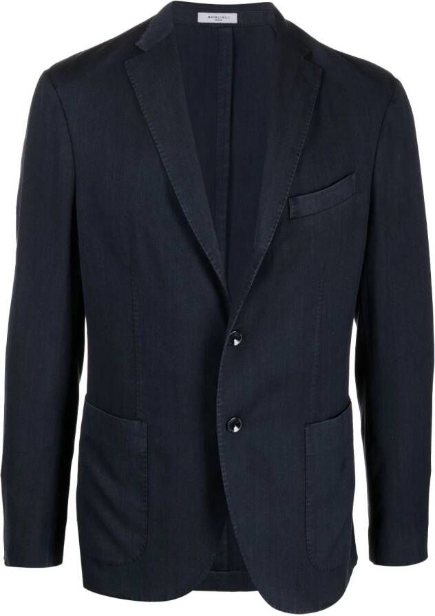 Boglioli Blazer met enkele rij knopen Blauw
