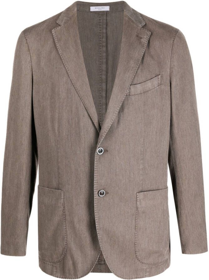 Boglioli Blazer met enkele rij knopen Bruin