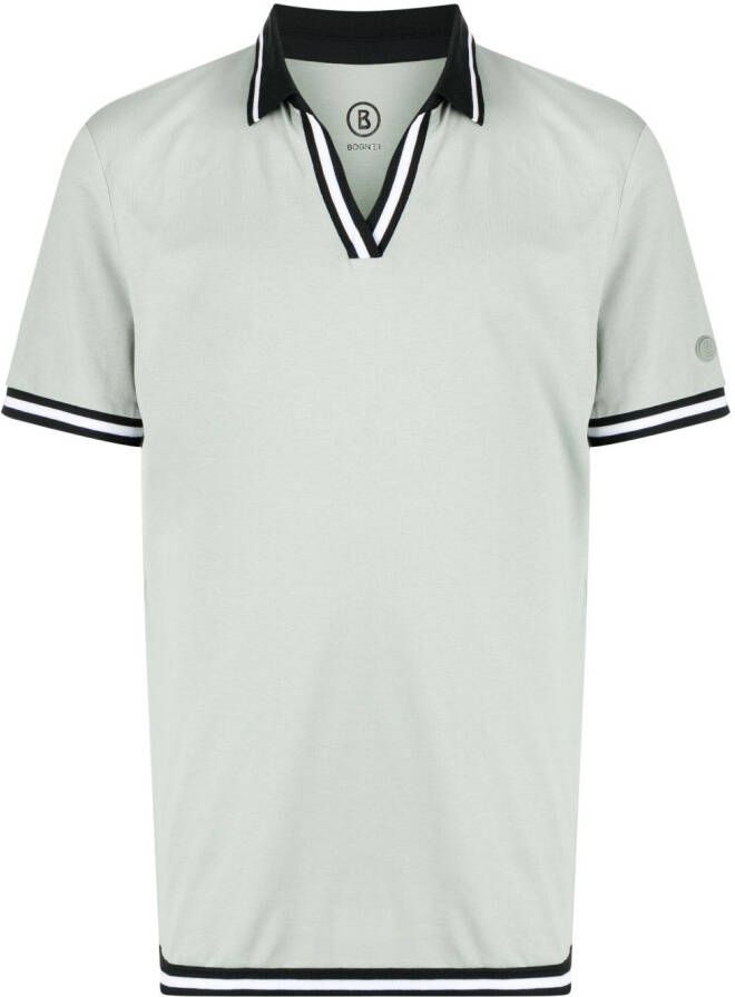 BOGNER Overhemd met logopatch Groen