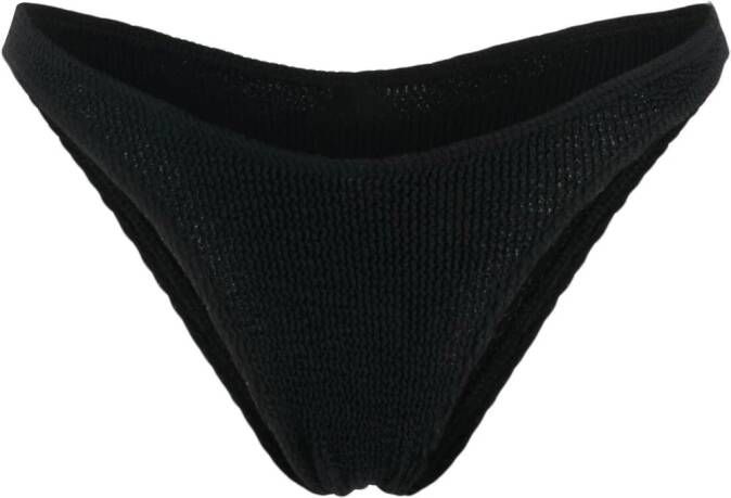 Bond-eye Bikinislip met gekreukte-afwerking Zwart
