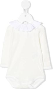 Bonpoint Romper met ruchekraag Beige