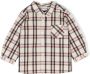 Bonpoint Geruit shirt Beige - Thumbnail 1