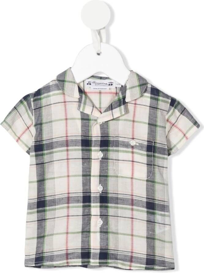 Bonpoint Geruit shirt Beige