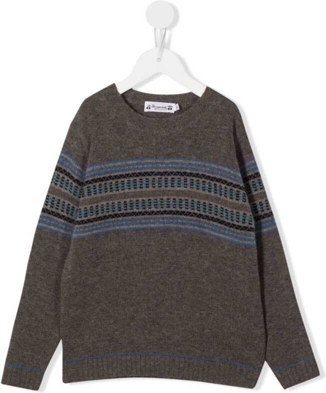 Bonpoint Gestreepte trui Grijs