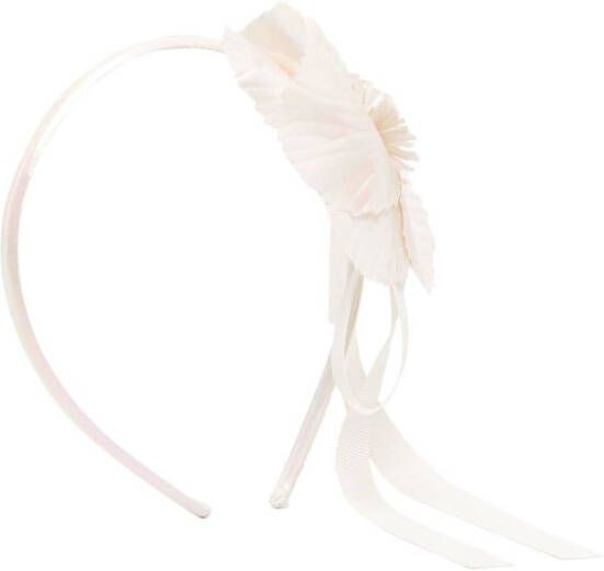 Bonpoint Haarband met bloemdetail Beige