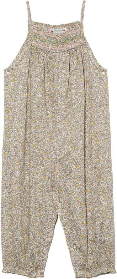 Bonpoint Jumpsuit met bloe print Groen