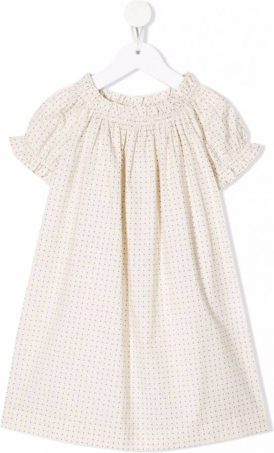 Bonpoint Jurk met stippen Beige