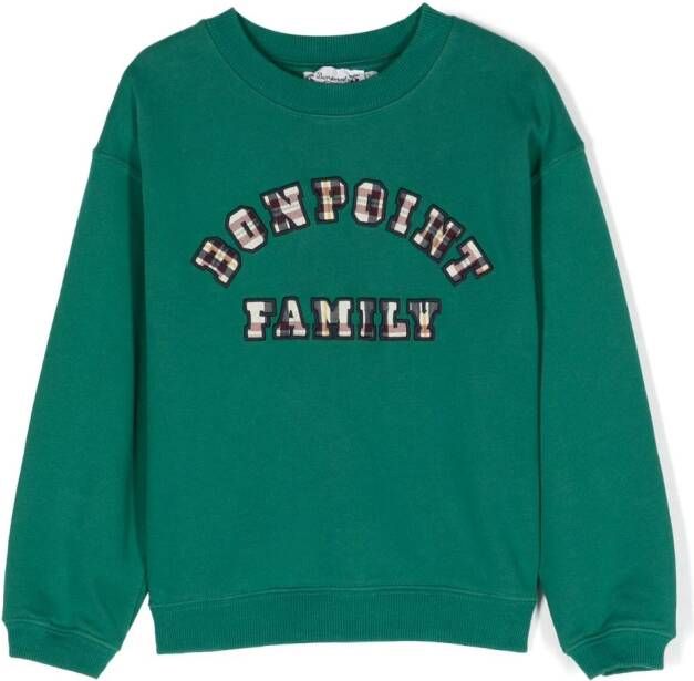 Bonpoint Sweater met geborduurd logo Groen