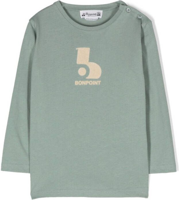 Bonpoint T-shirt met logoprint Groen