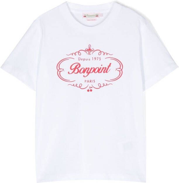Bonpoint T-shirt met logoprint Wit