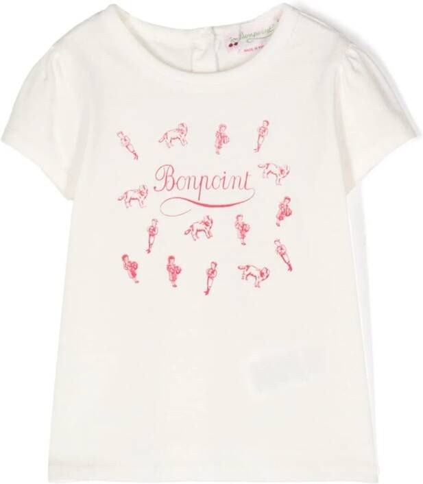 Bonpoint T-shirt met logoprint Wit