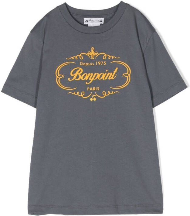 Bonpoint T-shirt met logoprint Grijs