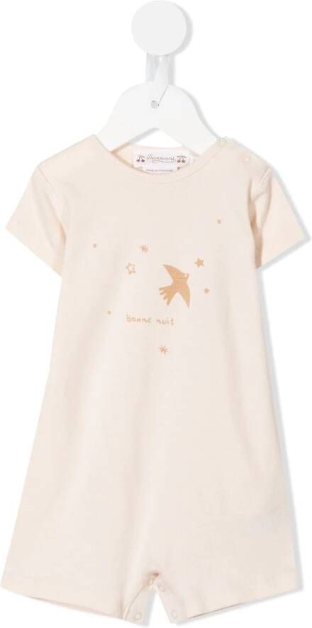 Bonpoint Romper met grafische print Beige