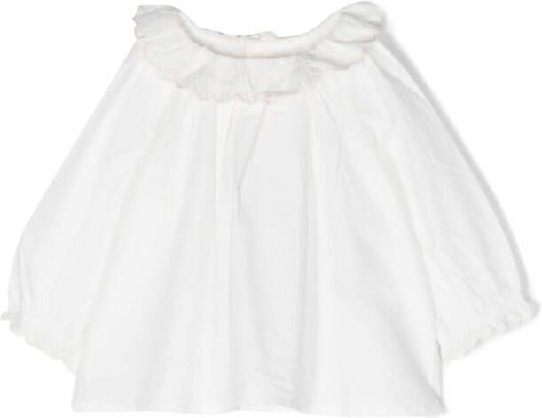 Bonpoint Shirt met gewelfde kraag Wit