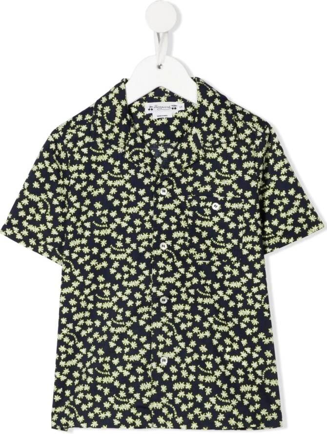 Bonpoint Shirt met bloe print Blauw