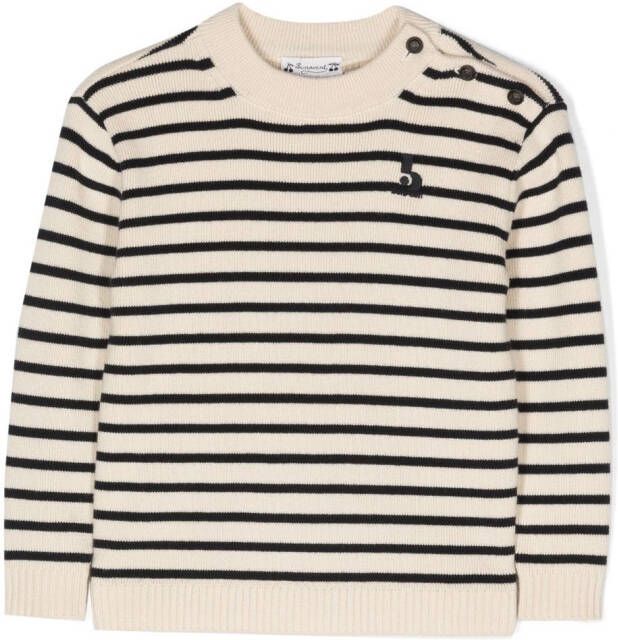 Bonpoint Sweater met geborduurd logo Beige