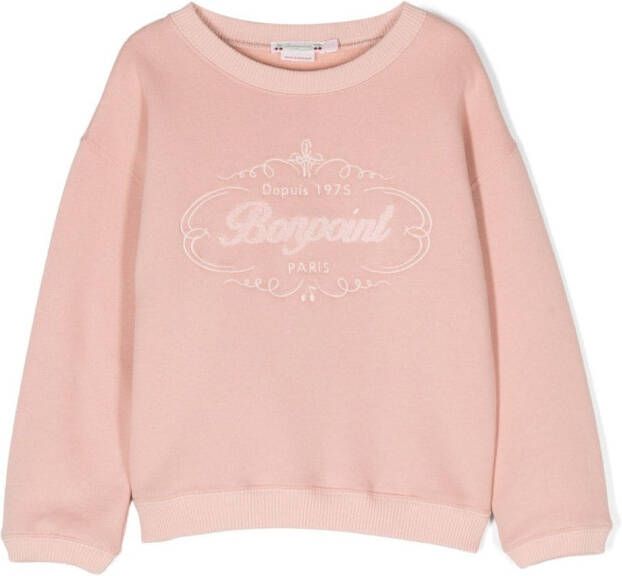 Bonpoint Sweater met geborduurd logo Roze