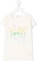 Bonpoint T-shirt met bloe print Beige - Thumbnail 1