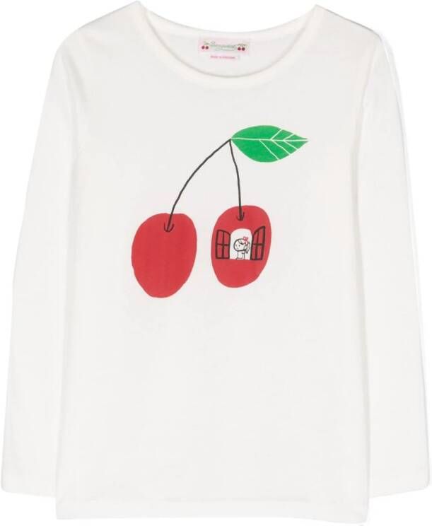 Bonpoint T-shirt met fruitprint Wit
