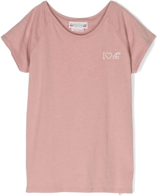 Bonpoint T-shirt met geborduurd logo Roze