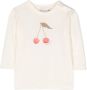 Bonpoint T-shirt met kersenprint Beige - Thumbnail 1