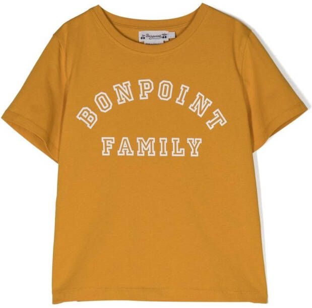 Bonpoint T-shirt met logoprint Geel
