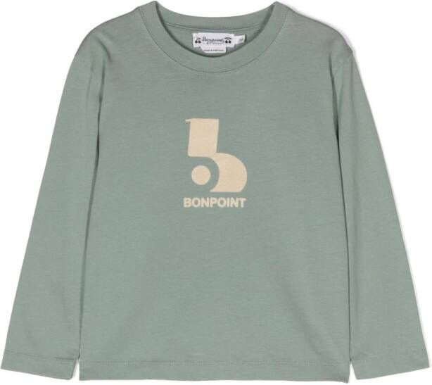 Bonpoint T-shirt met logoprint Groen