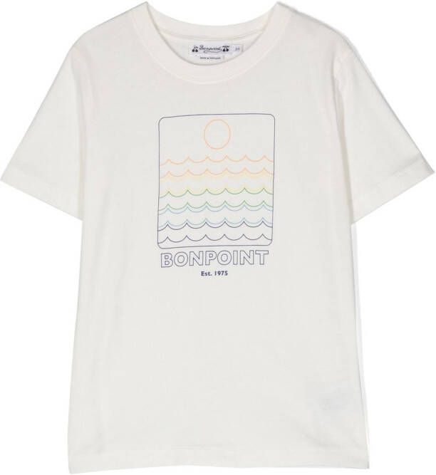 Bonpoint T-shirt met logoprint Wit