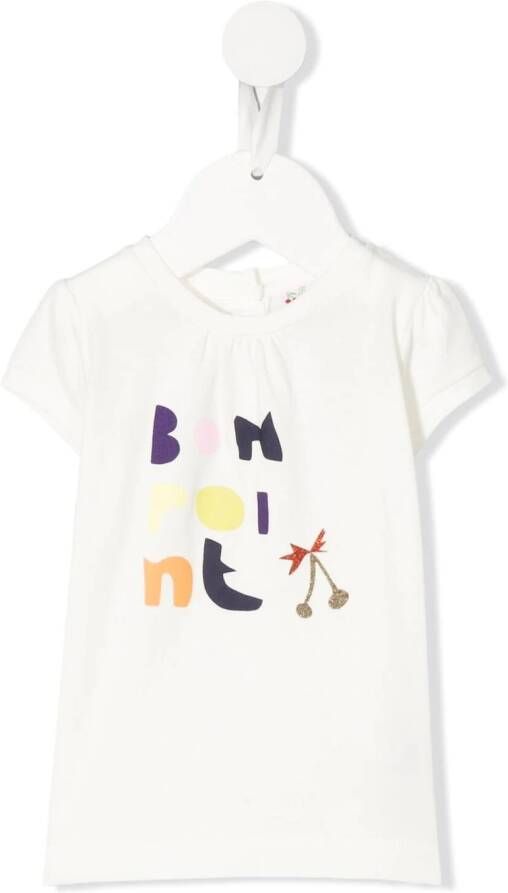 Bonpoint T-shirt met logoprint Wit