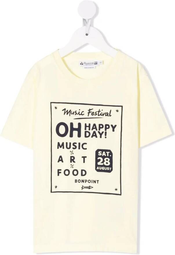 Bonpoint T-shirt met print Geel